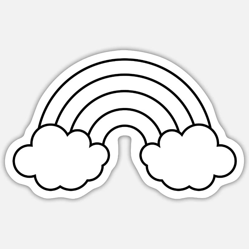 Rainbow outline - Sticker size S (10 x 10 cm) - white matte