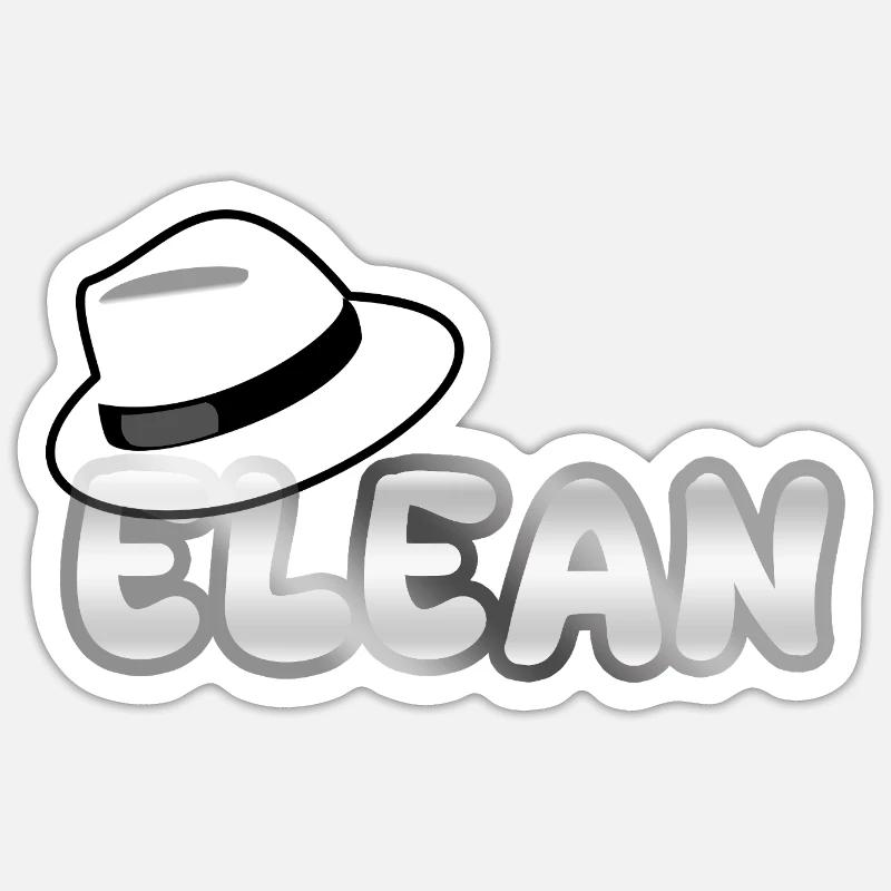 Hut Elean - Sticker Größe S (10 x 10 cm) - Mattweiß