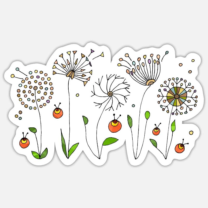 Blumen - Sticker Größe S (10 x 10 cm) - Mattweiß