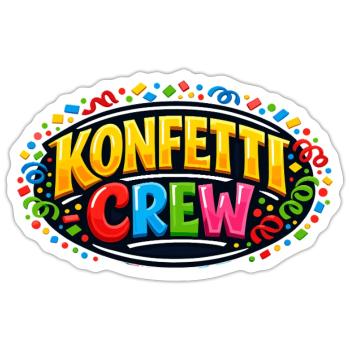 Cadeau drôle de la fête foraine de l’équipe de confettis - Sticker taille S (10 x 10 cm) - blanc mat - Devant