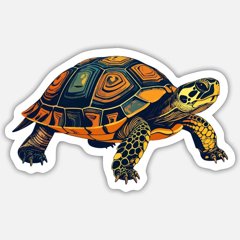 Turtle Portrait Motif - Sticker size S (10 x 10 cm) - white matte