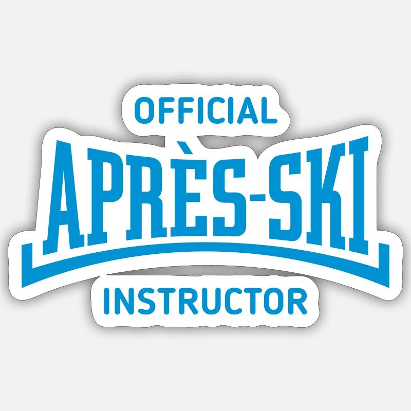 Official Après-Ski Instructor (Konkav / Blue) - Sticker Größe S (10 x 10 cm) - Mattweiß