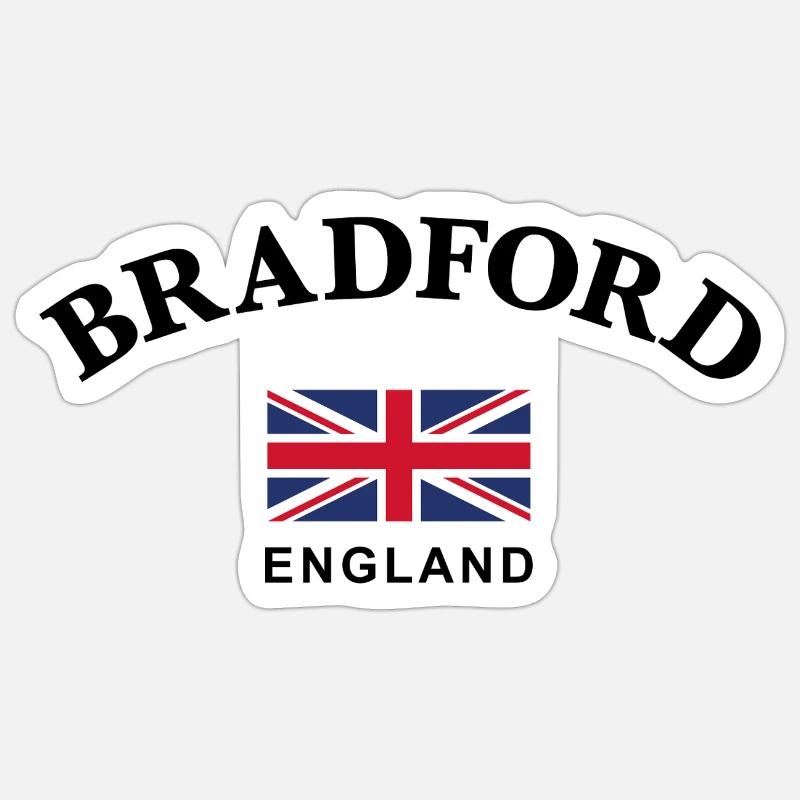 Bradford, Angleterre - Sticker taille S (10 x 10 cm) - blanc mat