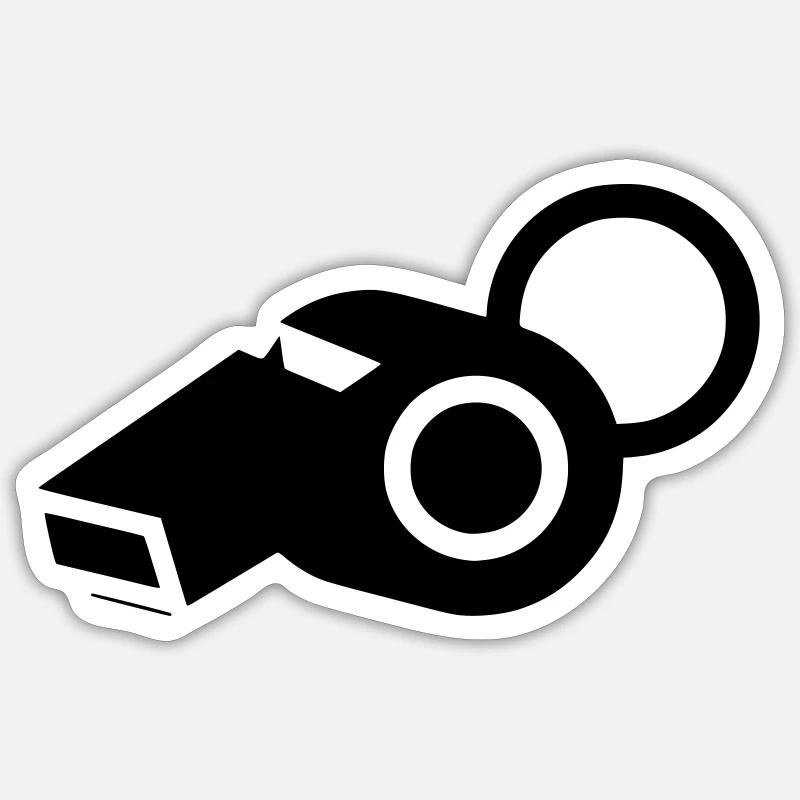 Whistle Referee Coach - Sticker size S (10 x 10 cm) - white matte