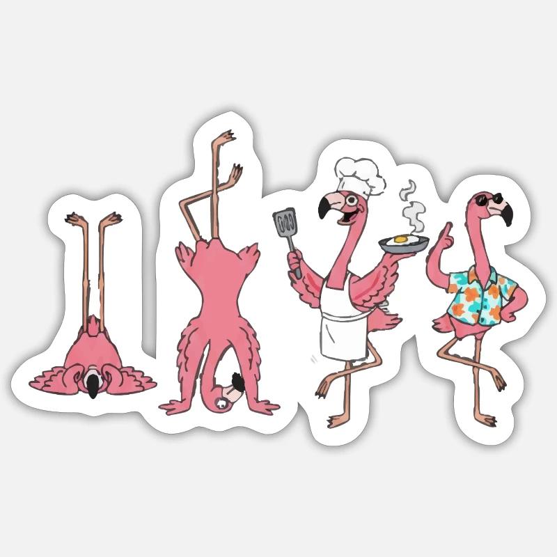 Flamingos: chef and kitchen coach Sticker size S (10 x 10 cm)