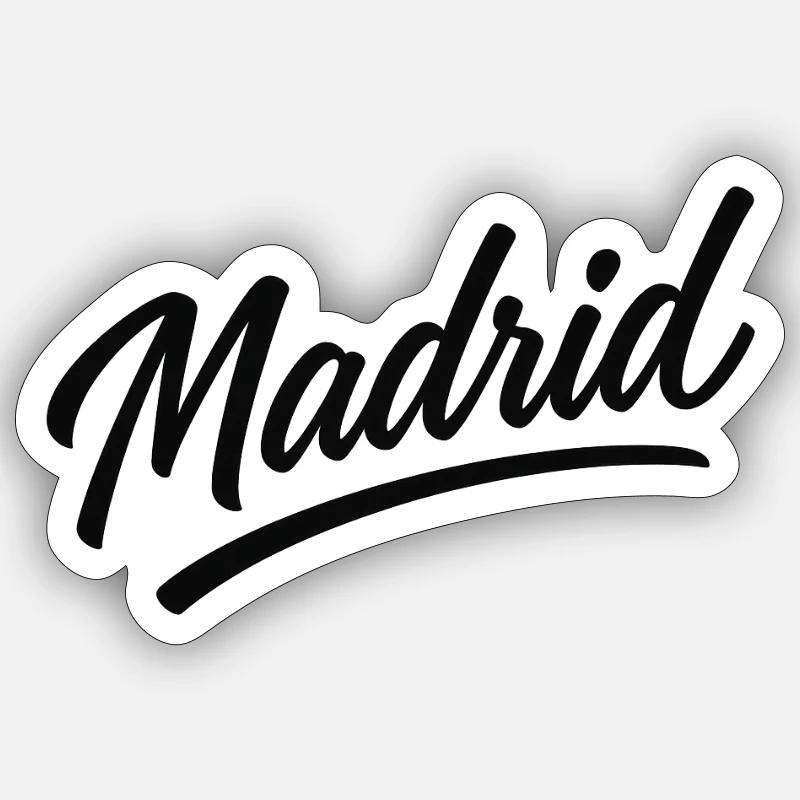 Madrid Script Urban Logo - Sticker Größe S (10 x 10 cm) - Mattweiß