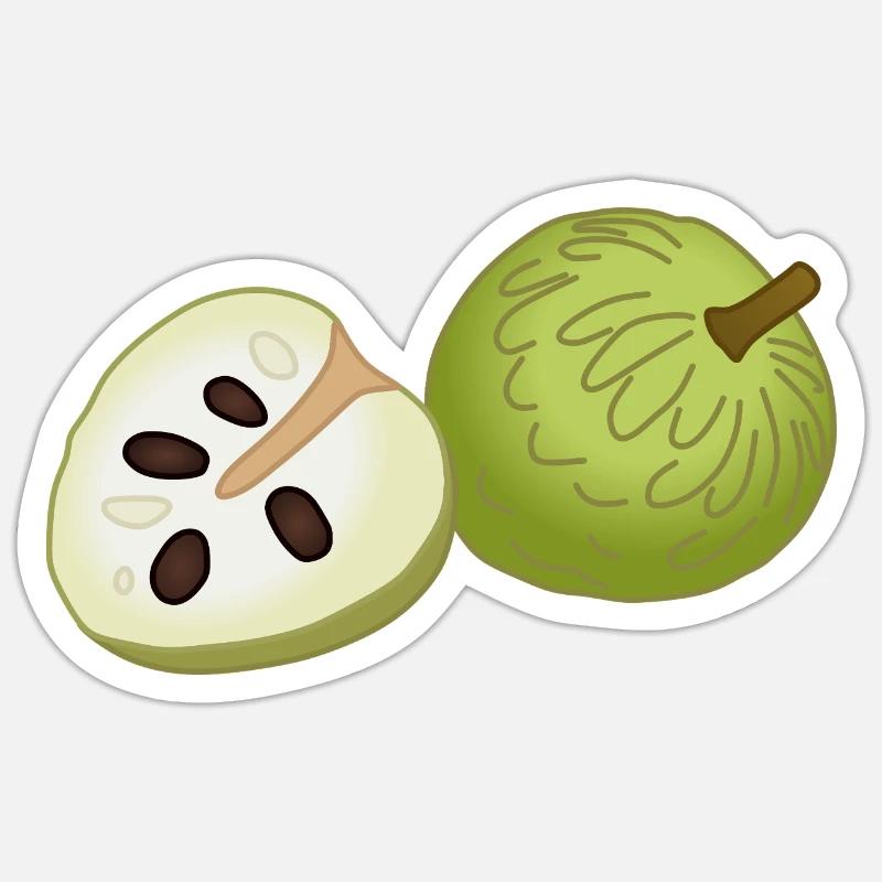 Custard Apple Slice Pop Art - Sticker size S (10 x 10 cm) - white matte