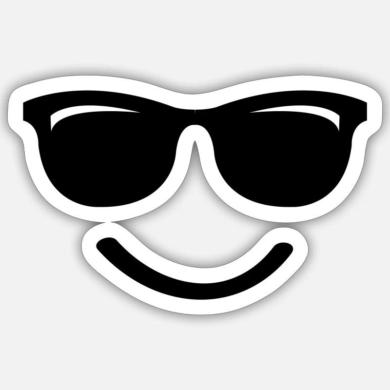 Sourire - Sticker taille S (10 x 10 cm) - blanc mat
