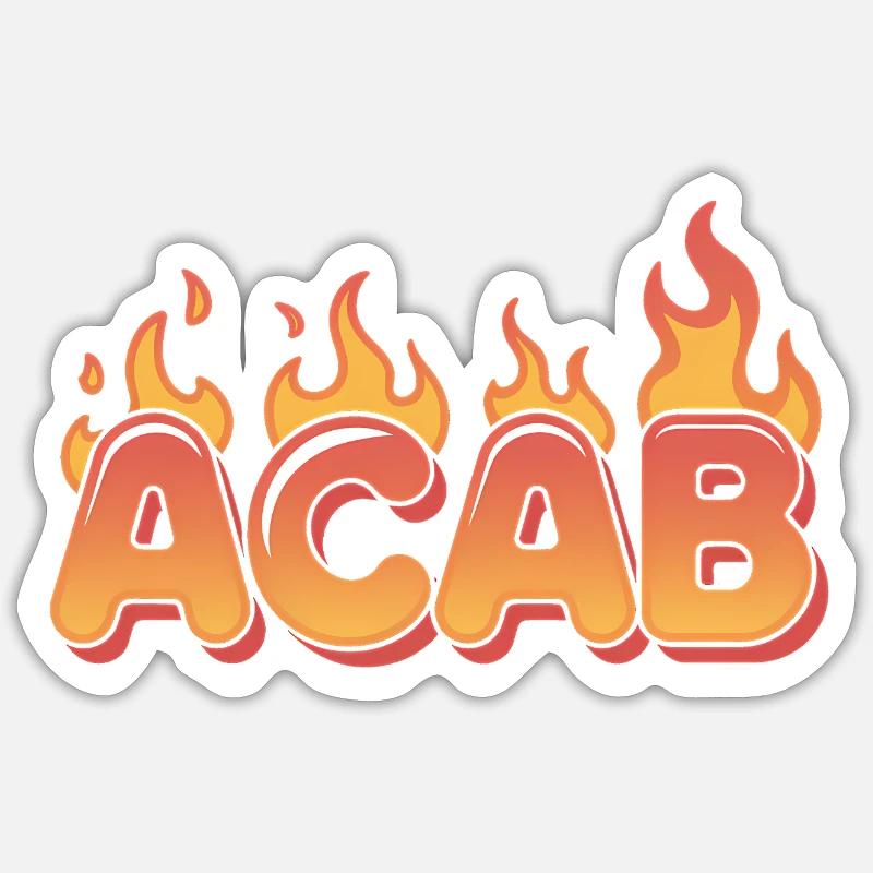 ACAB - Anti-Cops Tee - Sticker size S (10 x 10 cm) - white matte