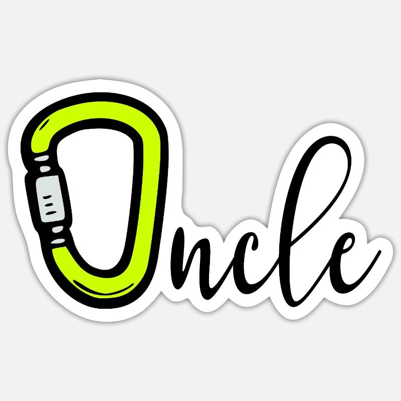 Camping Escalade Oncle - Sticker taille S (10 x 10 cm) - blanc mat