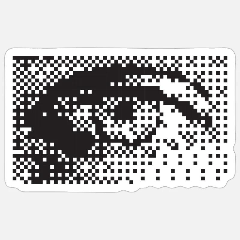 Midnight Pixel Eye Pattern - Sticker size S (10 x 10 cm) - white matte