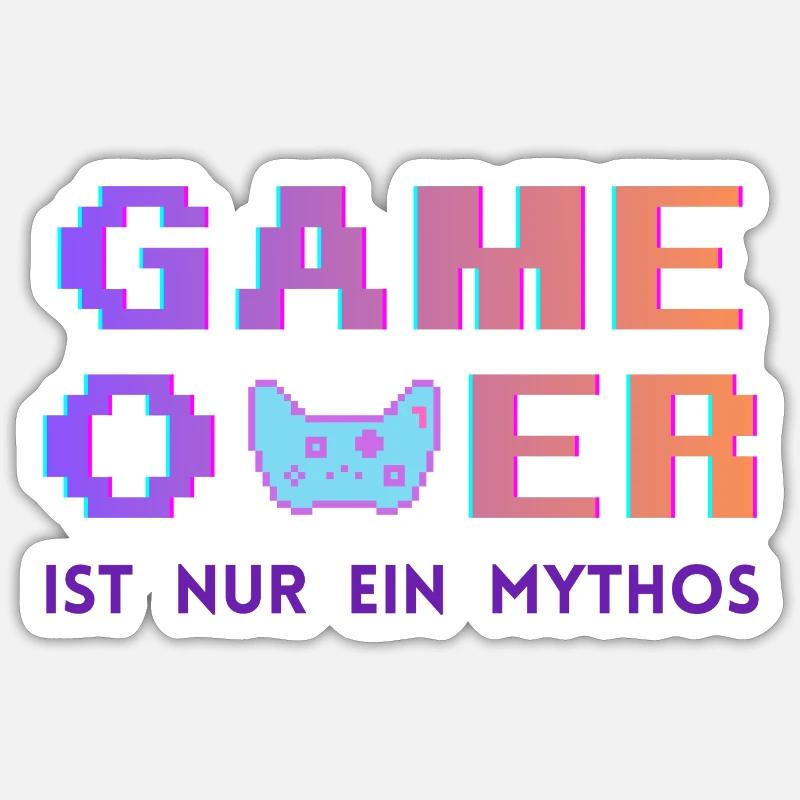 Game Over Mythos Pixel Gradient - Sticker Größe S (10 x 10 cm) - Mattweiß