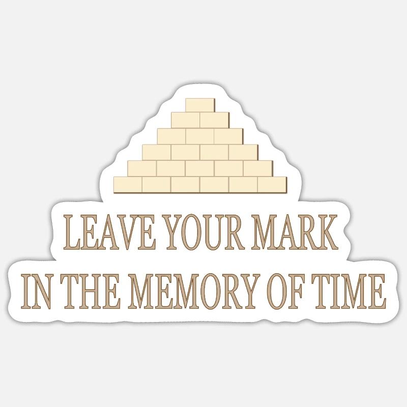 Djoser Pyramid – Leave Your Mark Design - Sticker size S (10 x 10 cm) - white matte