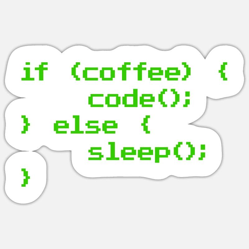 Kein Kaffee Kein Code Programmierer Informatiker - Sticker størrelse S (10 x 10 cm) - mat hvid