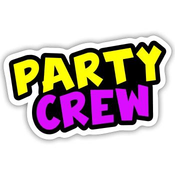 Party Crew - Sticker size S (10 x 10 cm) - white matte - Front