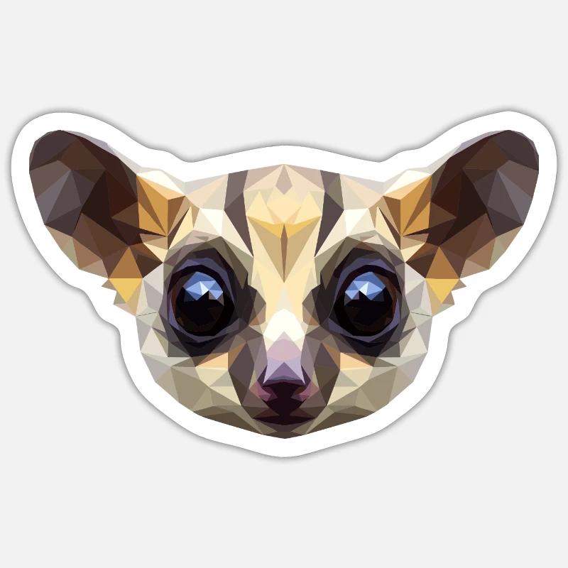 Galago Buisson Bébé Singe Galagos Singe Mignon Galago Sticker taille S (10 x 10 cm)