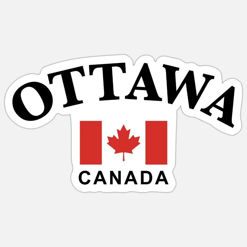 Ottawa, Canada - Sticker taille S (10 x 10 cm) - blanc mat