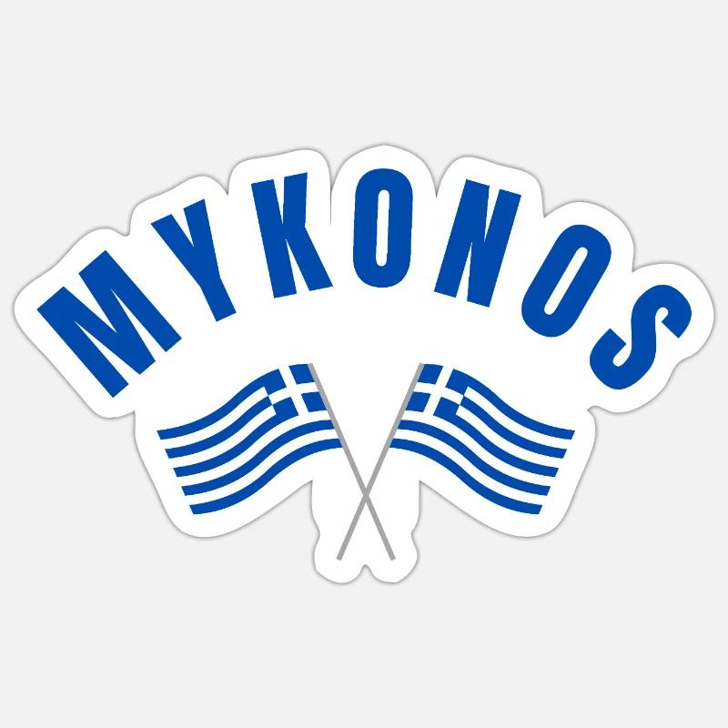 Drapeaux grecs de Mykonos - Sticker taille S (10 x 10 cm) - blanc mat