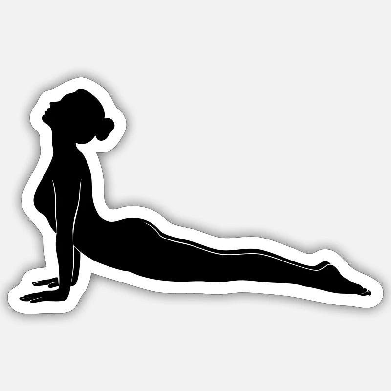 Cobra Yoga Pose Silhouette - Sticker size S (10 x 10 cm) - white matte