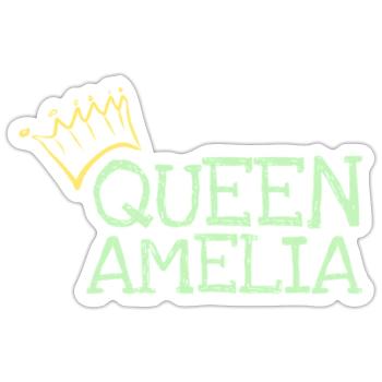 Amelia - Sticker taille S (10 x 10 cm) - blanc mat - Devant
