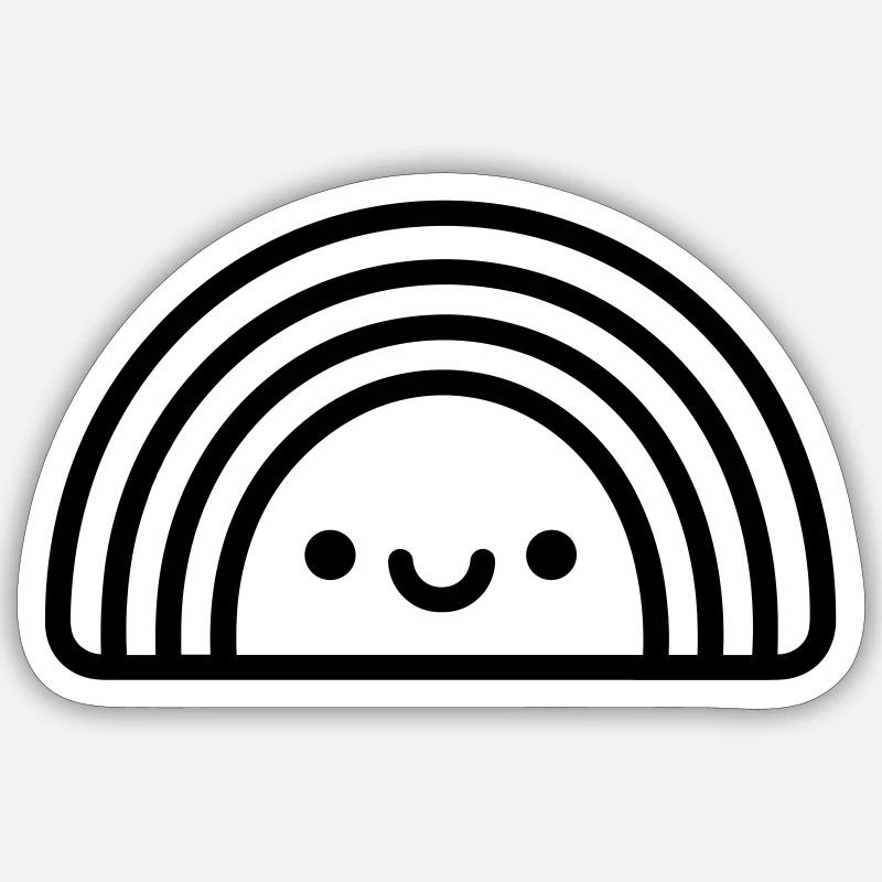 arc en ciel - Sticker taille S (10 x 10 cm) - blanc mat