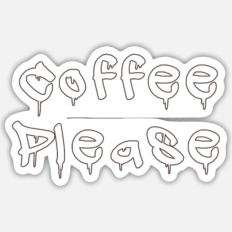 COFFEE_PLEASE Sticker taille S (10 x 10 cm)