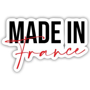 Made in France - Sticker taille S (10 x 10 cm) - blanc mat - Devant