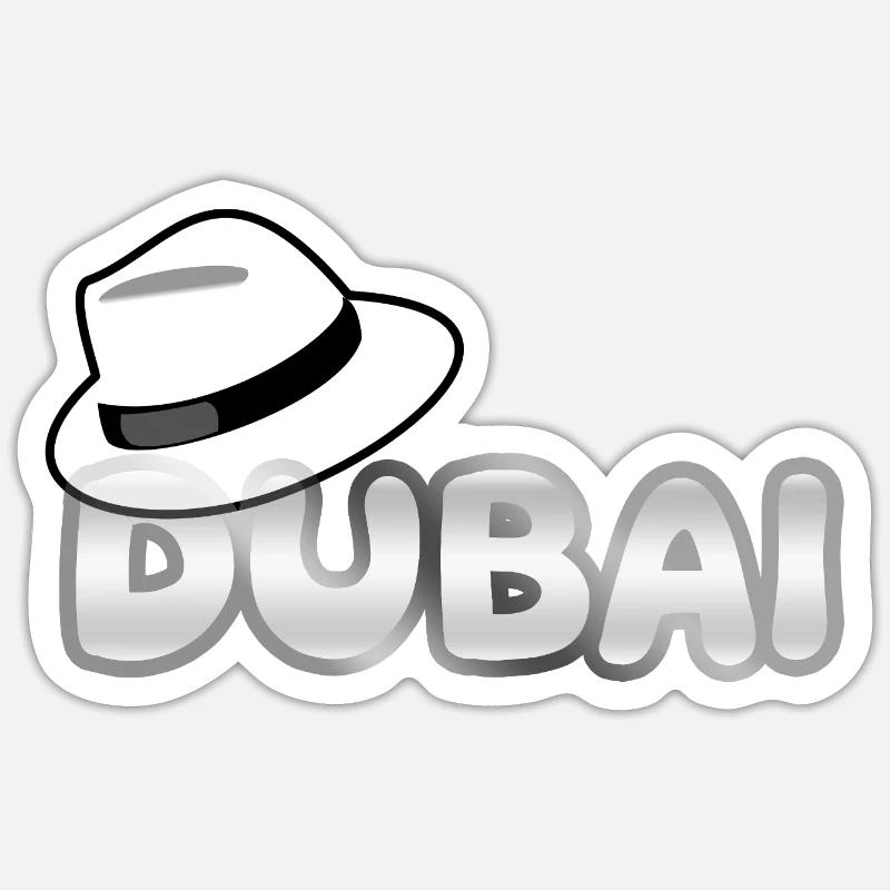 Style de Dubaï avec Fedora Sticker taille S (10 x 10 cm)