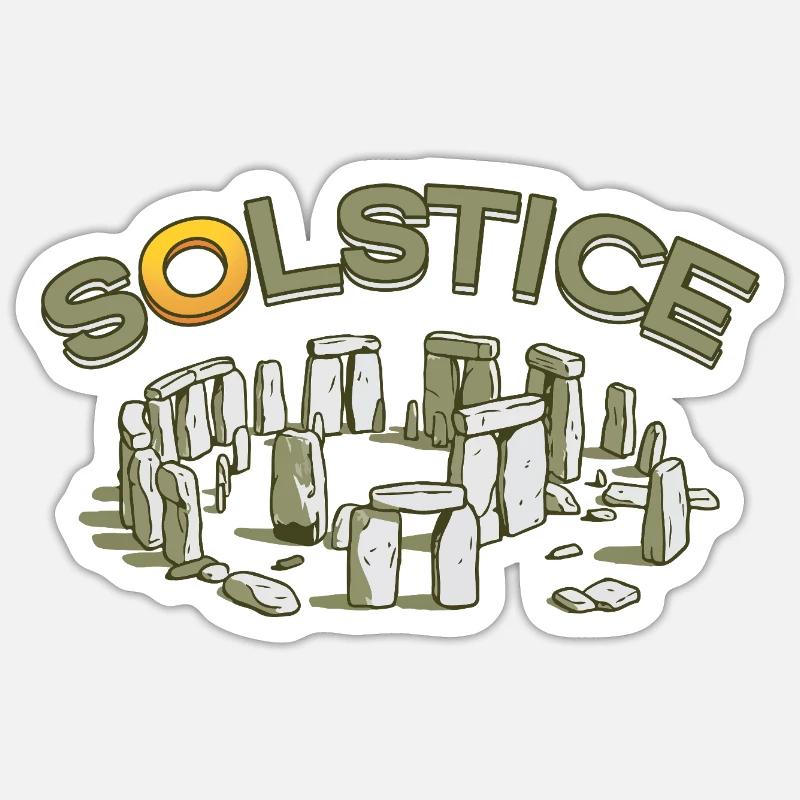 Litha Pagan Solstice d’été Midsommar - Sticker taille S (10 x 10 cm) - blanc mat