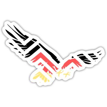 Abstrakter Adler Deutschland Fan - Sticker Größe S (10 x 10 cm) - Mattweiß - Vorne