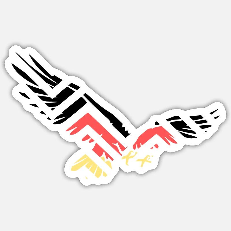 Abstract Eagle Germany Fan - Sticker size S (10 x 10 cm) - white matte