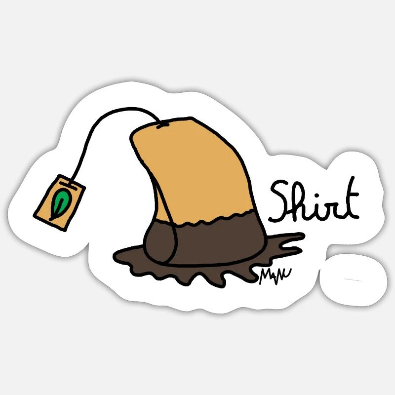 Teehemd - Sticker Größe S (10 x 10 cm) - Mattweiß