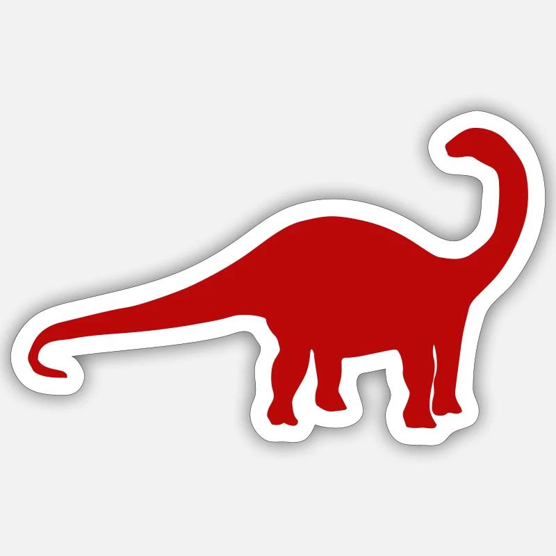 Silhouette du brontosaure - Sticker taille S (10 x 10 cm) - blanc mat