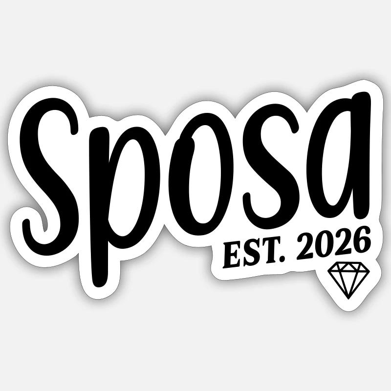 Mariée italienne 2026 - Sticker taille S (10 x 10 cm) - blanc mat