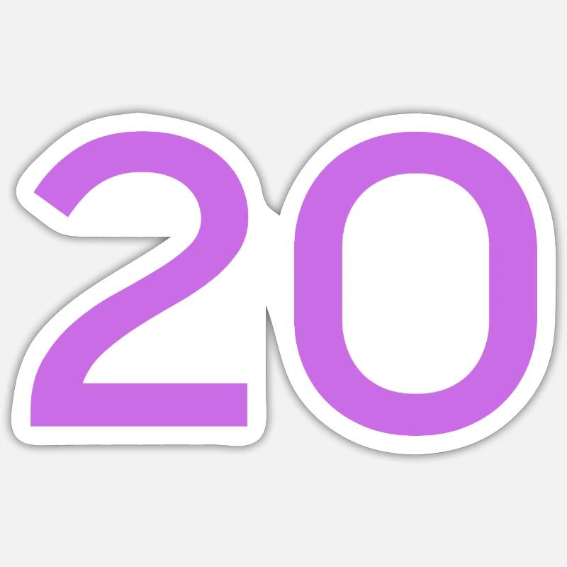 20 - Sticker Größe S (10 x 10 cm) - Mattweiß