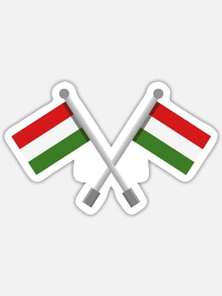 Ungarische Flagge - Sticker Größe S (10 x 10 cm) - Mattweiß