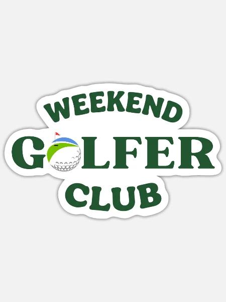 Wochenend-Golferclub-Geschenk - Sticker Größe S (10 x 10 cm) - Mattweiß