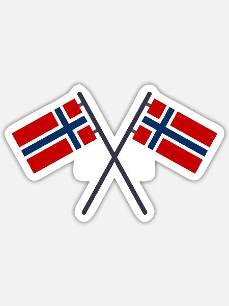 Norwegische Flagge - Sticker Größe S (10 x 10 cm) - Mattweiß