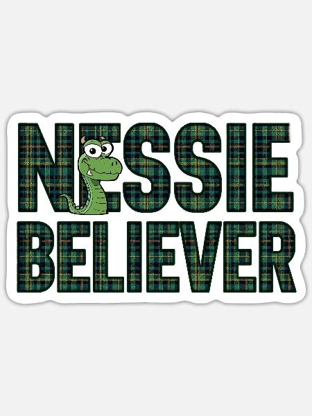 Nessie Believer - Sticker Größe S (10 x 10 cm) - Mattweiß