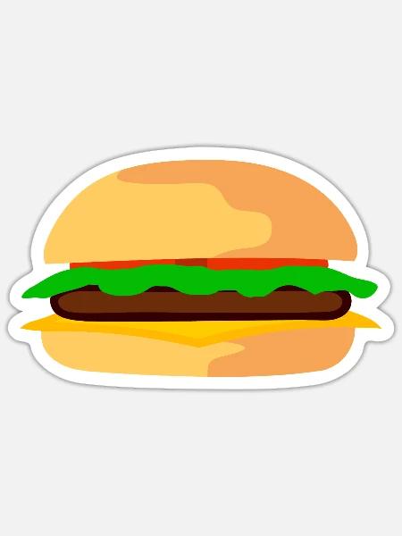 Hamburger Pop-Art Illustration - Sticker Größe S (10 x 10 cm) - Mattweiß