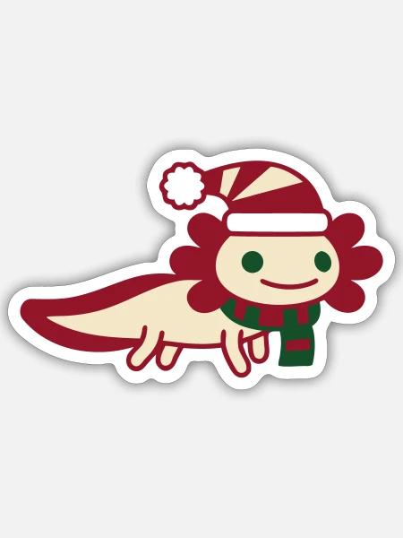 Axolotl Weihnachten Clipart - Sticker Größe S (10 x 10 cm) - Mattweiß