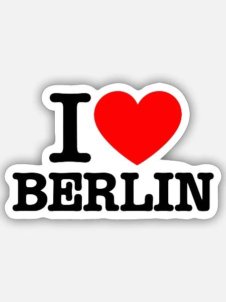 I Love Berlin - Sticker Größe S (10 x 10 cm) - Mattweiß