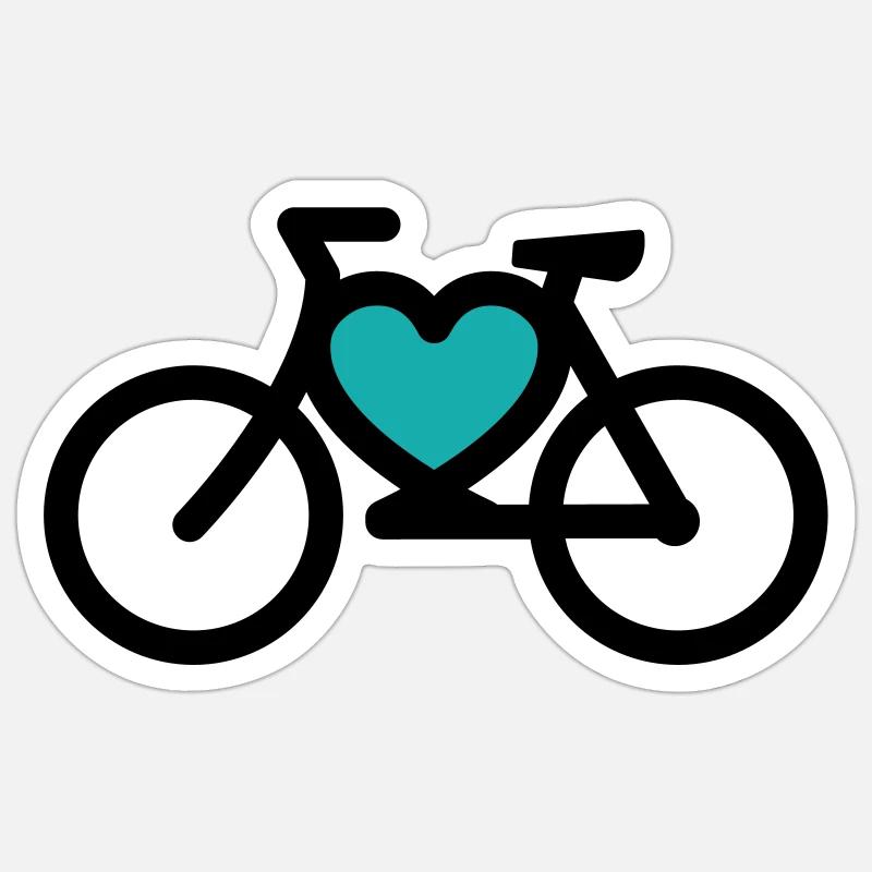 i ike mon vélo - Sticker taille S (10 x 10 cm) - blanc mat