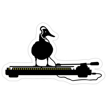 disco duck turntable - Sticker Größe S (10 x 10 cm) - Mattweiß - Vorne