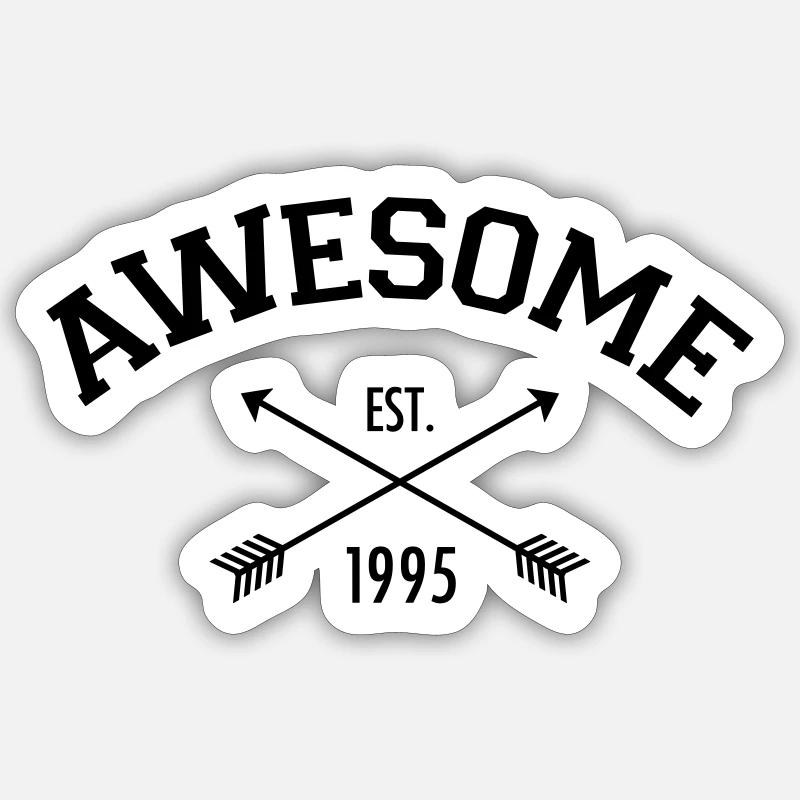 Awesome Est 1995 - Sticker taille S (10 x 10 cm) - blanc mat