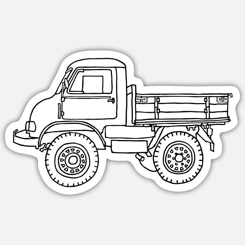 Camion - Sticker taille S (10 x 10 cm) - blanc mat