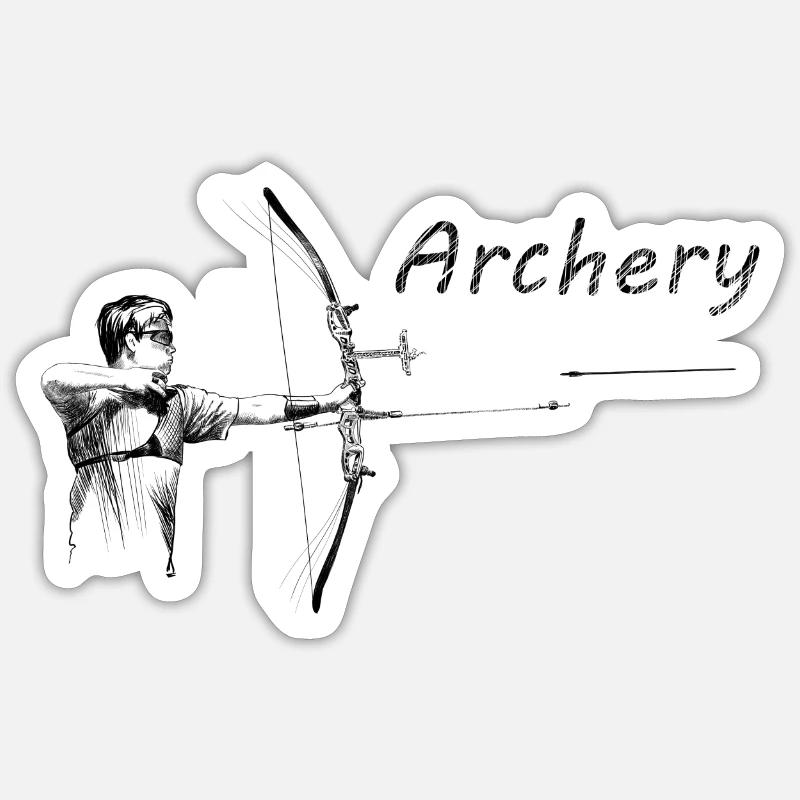 Archery - Sticker taille S (10 x 10 cm) - blanc mat