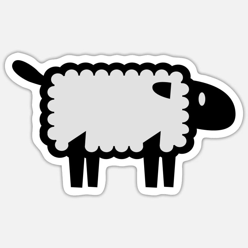 sheep - Sticker size S (10 x 10 cm) - white matte