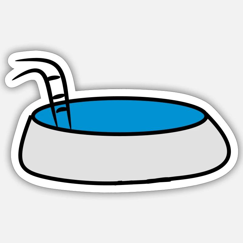piscine - Sticker taille S (10 x 10 cm) - blanc mat