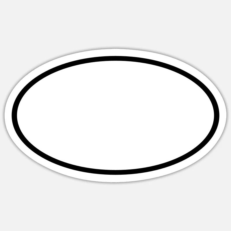 Oval circle - Sticker size S (10 x 10 cm) - white matte